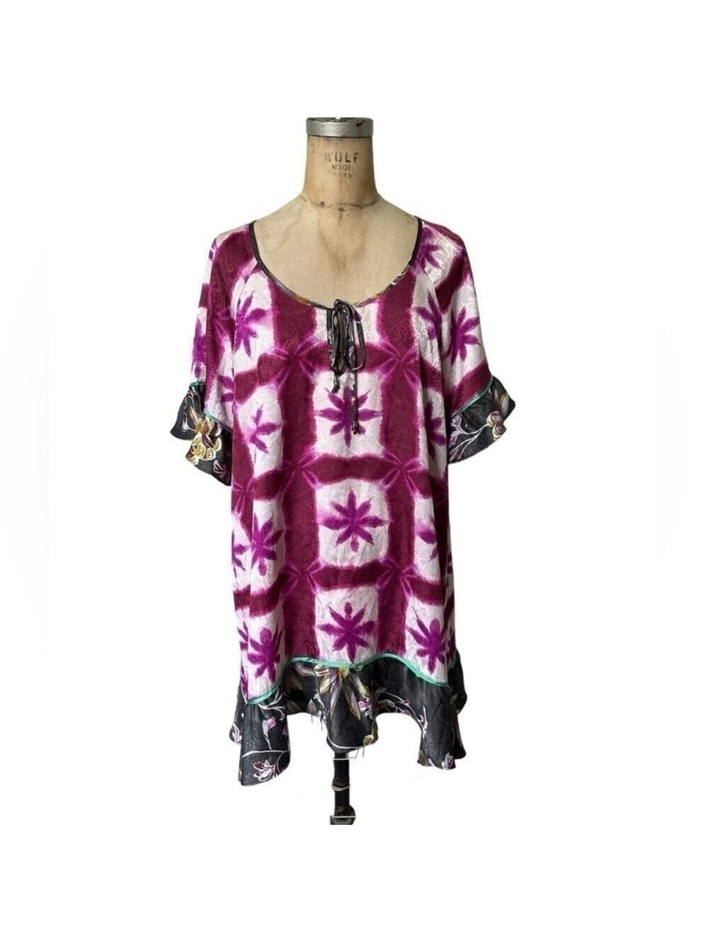 Anthropologie E by Eloise Shiobori Batik Blooms Dress size M